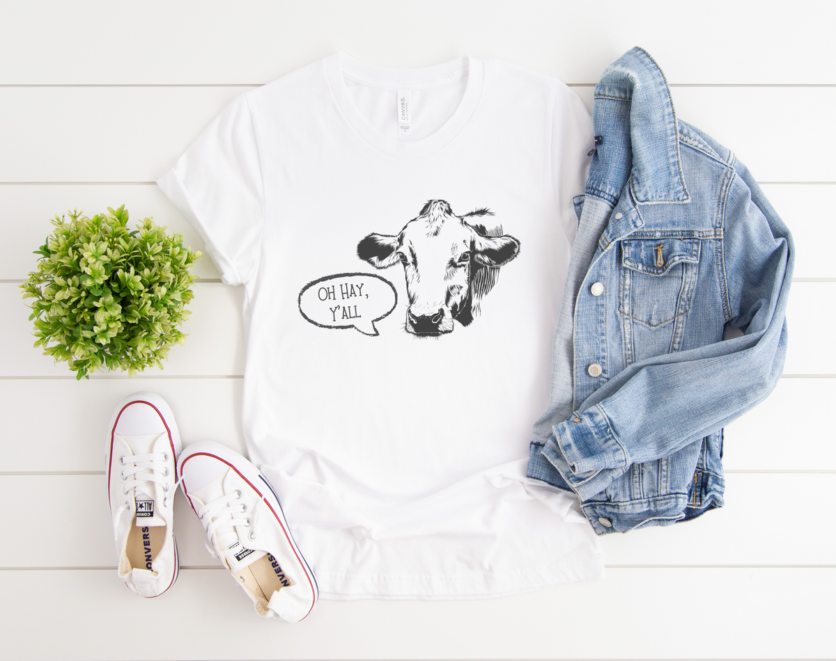 Funny Cow T-Shirt, Cow Lover Gift, Funny Farmer Sweater, Farming Gifts for Women, Barnyard Farm Girl Tshirts, Heifers Sweatshirt, Cowgirl T White /