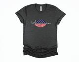 American Flag Lips T-Shirt | July 4th Shirt | Patriotic Womens Tee | USA American Pride | Red White Blue | I love America