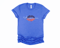 American Flag Lips T-Shirt | July 4th Shirt | Patriotic Womens Tee | USA American Pride | Red White Blue | I love America