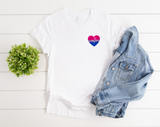 Bi Heart T-Shirt | Bisexual Pride Shirt | Bi Flag Tee | Bi Pride | Love Is Love | LGBTQ Pride Month