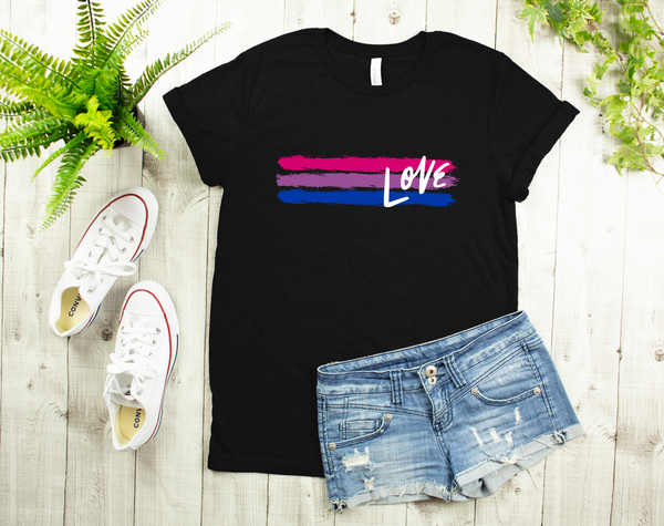 Bi Love T-Shirt | Bi Pride Shirt | Bisexual Flag | LGBTQ Shirt | LGBT Tee | Pride Month | Love Is Love