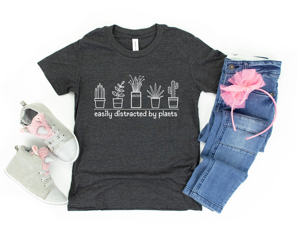 Easily Distracted By Plants Youth Short Sleeve T-Shirt