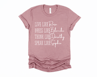 Live Like Rose, Dress Like Blanche, Think Like Dorothy, Speak Like Sophia Shirt | TV Show Shirt | Stay Golden | Gift for Her | Summer Shirt