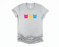 Pan Pride Cats T-Shirt | Pansexual Pride Shirt | Pansexual Flag Shirt | Subtle Pan Pride Shirt | LGBTQ Pride Gift | Gender Blind Tee | Equality Shirt