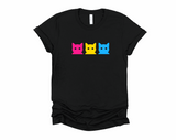 Pan Pride Cats T-Shirt | Pansexual Pride Shirt | Pansexual Flag Shirt | Subtle Pan Pride Shirt | LGBTQ Pride Gift | Gender Blind Tee | Equality Shirt