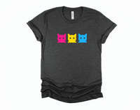 Pan Pride Cats T-Shirt | Pansexual Pride Shirt | Pansexual Flag Shirt | Subtle Pan Pride Shirt | LGBTQ Pride Gift | Gender Blind Tee | Equality Shirt