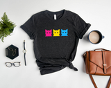 Pan Pride Cats T-Shirt | Pansexual Pride Shirt | Pansexual Flag Shirt | Subtle Pan Pride Shirt | LGBTQ Pride Gift | Gender Blind Tee | Equality Shirt