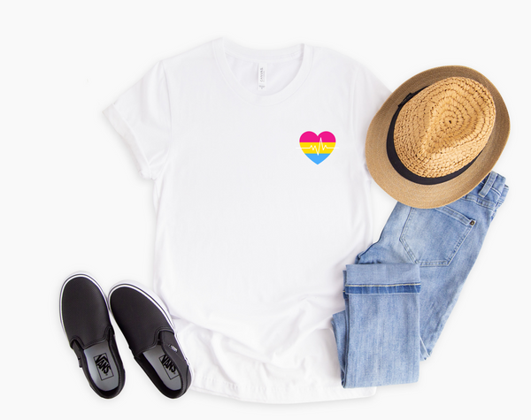 Pan Heart T-Shirt | Pansexual Heart Shirt | Pansexual Pride Shirt | Equality Shirt | LGBTQ Pride | Queer Gift | Pride Month