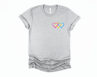 Pan Hearts T-Shirt | Pansexual Love Shirt | Pansexual Flag Colors | Pan Pride Shirt | Equality Shirt | LGBTQ Pride | Queer Gift | Pride Month