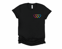 Pan Hearts T-Shirt | Pansexual Love Shirt | Pansexual Flag Colors | Pan Pride Shirt | Equality Shirt | LGBTQ Pride | Queer Gift | Pride Month