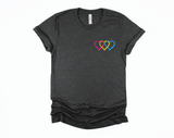 Pan Hearts T-Shirt | Pansexual Love Shirt | Pansexual Flag Colors | Pan Pride Shirt | Equality Shirt | LGBTQ Pride | Queer Gift | Pride Month