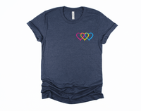 Pan Hearts T-Shirt | Pansexual Love Shirt | Pansexual Flag Colors | Pan Pride Shirt | Equality Shirt | LGBTQ Pride | Queer Gift | Pride Month