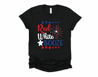 Red White and Booze T-Shirt | Funny July 4th Shirt | Fun Drinking Shirt | Patriotic America Tee | USA 'Merica Independence Day Celebration