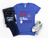 Red White and Booze T-Shirt | Funny July 4th Shirt | Fun Drinking Shirt | Patriotic America Tee | USA 'Merica Independence Day Celebration