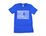 Whiskey Steak Guns & Freedom T-Shirt | American Flag Shirt | Funny Patriotic Tee | July 4th Shirt | Military Veteran | Distressed Graphic